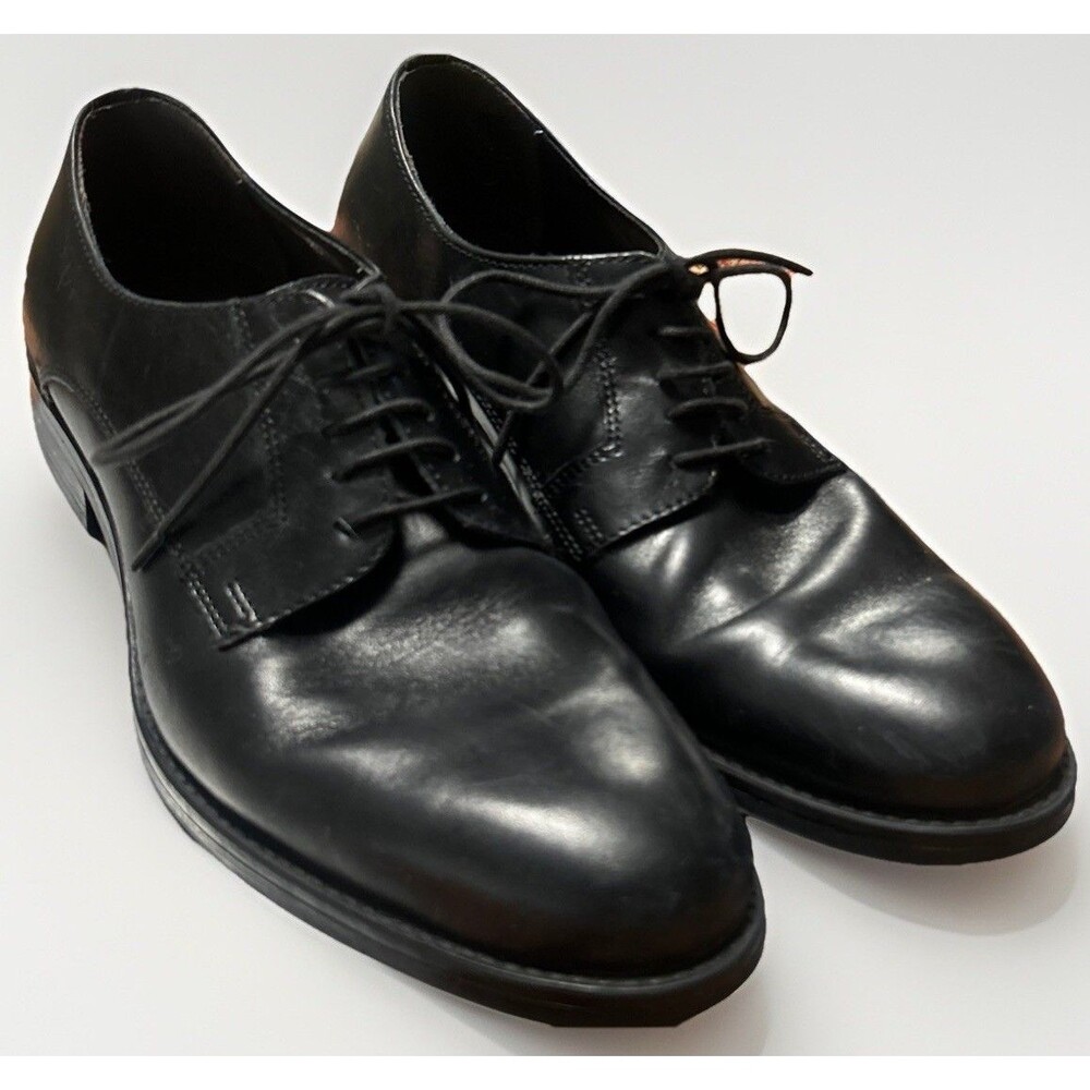 SAKS FIFTH AVENUE Ellis Black Leather Lace Up Oxfords Dress Shoes Men’s Sz 8.5